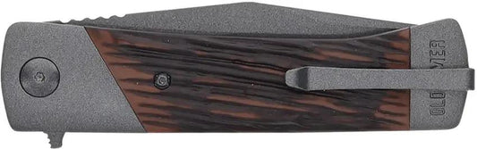 Schrade Frontier Linerlock Folding Knife - Luxewood Handle and Gray Coated Blade for EDC Outdoors by Schrade