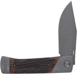 Schrade Frontier Linerlock Folding Knife - Luxewood Handle and Gray Coated Blade for EDC Outdoors by Schrade