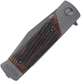 Schrade Frontier Linerlock Folding Knife - Luxewood Handle and Gray Coated Blade for EDC Outdoors by Schrade