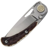 Schrade Uncle Henry Next Gen 3U Folding Knife - Compact EDC With 3-Inch Satin 7Cr17MoV Blade And Brown Staglon Handle by Schrade