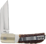 Schrade Uncle Henry Barlow Linerlock Knife - Assisted Opening Satin Wharncliffe Blade NextGen Staglon Handle EDC Ready by Schrade