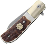 Schrade Uncle Henry Barlow Linerlock Knife - Assisted Opening Satin Wharncliffe Blade NextGen Staglon Handle EDC Ready by Schrade