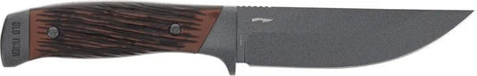 Schrade Frontier Fixed Blade Knife - Full Tang 5 Inch Gray Coated Blade With Leather Sheath for Outdoors by Schrade