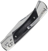 Schrade Bear Paw Pivot Lock Folding Knife - 3.75 Inch Mirror Finish Blade With Black Wood Handle for EDC by Schrade