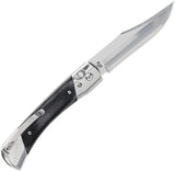 Schrade Bear Paw Pivot Lock Folding Knife - 3.75 Inch Mirror Finish Blade With Black Wood Handle for EDC by Schrade