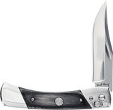 Schrade Bear Paw Pivot Lock Folding Knife - 3.75 Inch Mirror Finish Blade With Black Wood Handle for EDC by Schrade