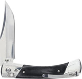 Schrade Bear Paw Pivot Lock Folding Knife - 3.75 Inch Mirror Finish Blade With Black Wood Handle for EDC by Schrade