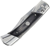 Schrade Bear Paw Pivot Lock Folding Knife - 3.75 Inch Mirror Finish Blade With Black Wood Handle for EDC by Schrade