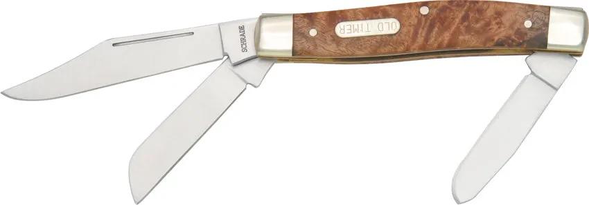Schrade Old Timer Stockman Knife - Premium Ironwood Handle Three Blade Pocket Knife For Collectors by Schrade