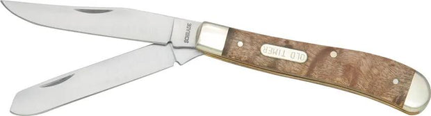 Schrade Old Timer Trapper - Two Blade Folding Knife With Ironwood Handles Spey And Clip Blades Outdoor Ready by Schrade