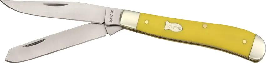 Schrade Old Timer Trapper 94OTY - Bright Yellow Delrin Handle Two Blade Folding Pocket Knife for Collectors by Schrade