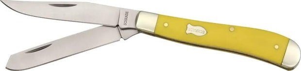 Schrade Old Timer Trapper 94OTY - Bright Yellow Delrin Handle Two Blade Folding Pocket Knife for Collectors by Schrade