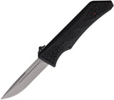 Schrade Out The Front OTF Knife - Assisted Opening 3.75in Stonewash Drop Point Blade, Black Nylon Handle by Schrade