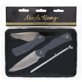 Schrade Uncle Henry Gift Set - Satin Finish Fixed Blade And Linerlock Knives For Outdoorsmen by Schrade