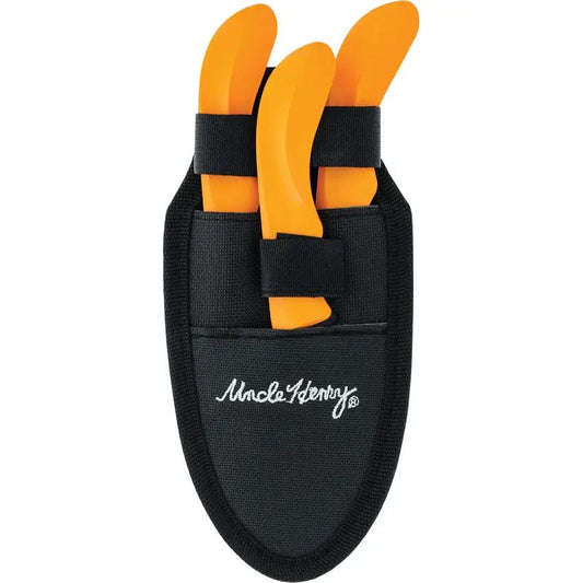 Schrade Uncle Henry Hunting Knife Set - Premium 3 Blade Kit With Orange ABS Handles For Field Skinning by Schrade