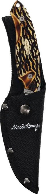 Schrade Uncle Henry UH Fixed Folder Combo Knife - Two Knife Outdoor Set With Satin Blade And Staglon Handle by Schrade