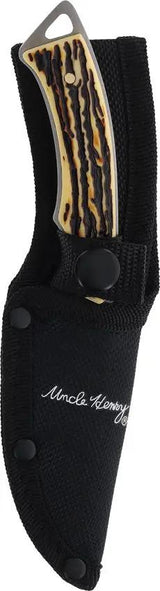 Schrade UH Fixed and Folder Combo Knife Set - Satin Blade Staglon Handle For Outdoorsmen Gift Tin by Schrade