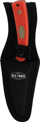Schrade Old Timer Sharpfinger Orange Fixed Blade Knife - 3.25 Inch Clip Point, High Visibility Handle For Outdoor Tasks by Schrade