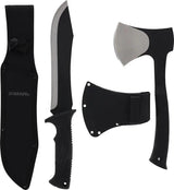 Schrade Machete Axe Combo 1227066 - Versatile Dual Tool for Camping, Hiking and Home Prep by Schrade