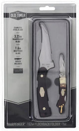 Schrade Sharpfinger Folder Combo - All In One Knife Set For Outdoors Enthusiasts Delrin Handles And Sheath by Schrade