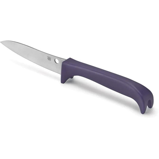 Spyderco Counter Critter Purple Knife - Upright Counter Display For Collectors With 7Cr17MoV Satin Blade by Spyderco