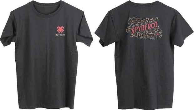Spyderco Western Shirt For Knife Fans Charcoal Cotton Large With Screen Printed Bug Logo And Crafted For Life Back by Spyderco