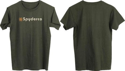 Spyderco Logo T Shirt Green Large Cotton Tee For Knife Enthusiasts Durable Comfort by Spyderco