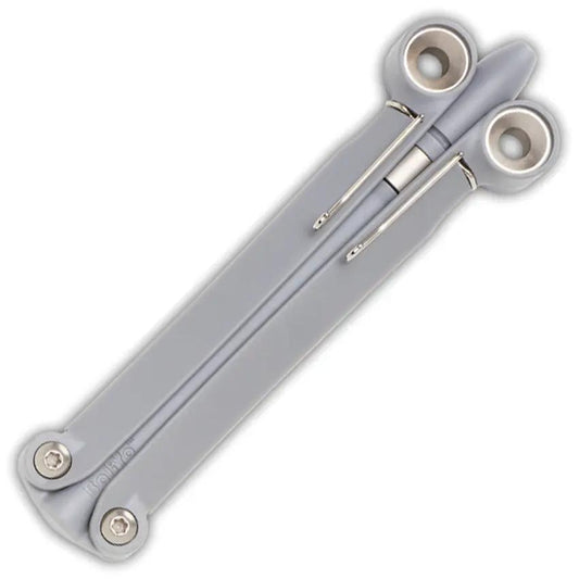 Spyderco BaliYo Gray Ink Pen - Fidgetable EDC Tool With Blue Ink And Spin Flips by Spyderco