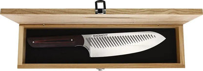 Serene Kitchen Co. Chefs Knife Magna Cut Black Red SER001 - CPM MagnaCut Stainless Blade Full Tang Chisel Edge by Serene Kitchen Co.