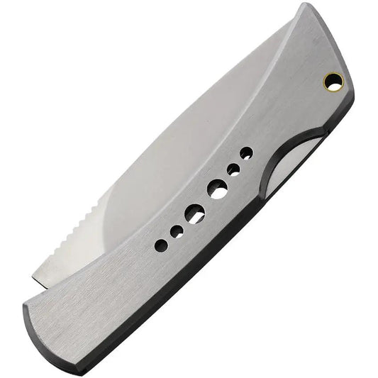 Silver Falcon Lockback SF521 - Satin VG-10 Blade, 4 Inch Closed, Lanyard Hole, Machined Handle Cutouts by Silver Falcon