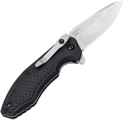 DOTS Gear Lojo Linerlock Knife - 8Cr14MoV Stainless Drop Point Blade With Black FRN Handle And Pocket Clip by DOTS Gear