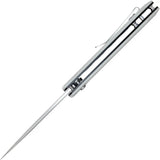 Dots Gear Dude Button Lock Gray A1058-01 - 8Cr14MoV Stainless Drop Point Knife With Gray G10 Handle And Pocket Clip by DOTS Gear