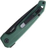 DOTS Gear Dude Button Lock Green A1058-02 - 3.34 Inch Black PVD Blade, 8Cr14MoV, G10 Handle, Zippered Case by DOTS Gear