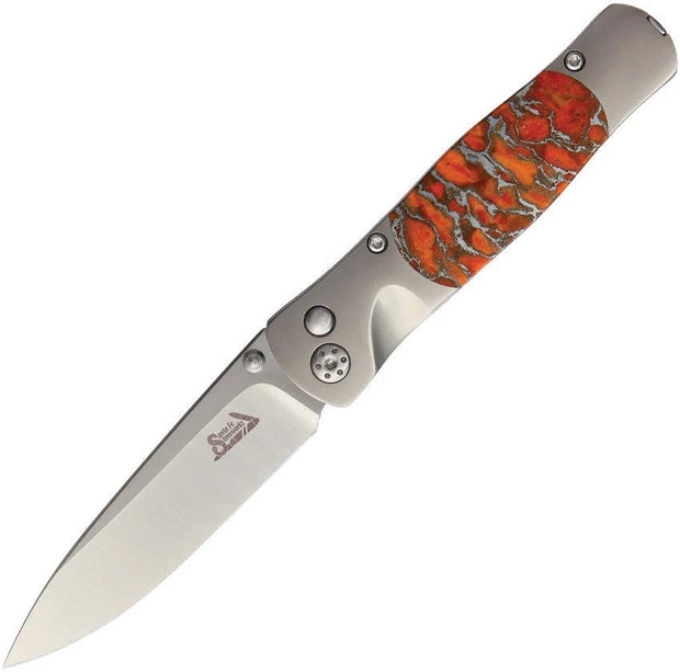 Santa Fe Stoneworks Tesoro Button Lock Ornge Coral GE01 ORANGE CORAL- ZINC by Santa Fe Stoneworks