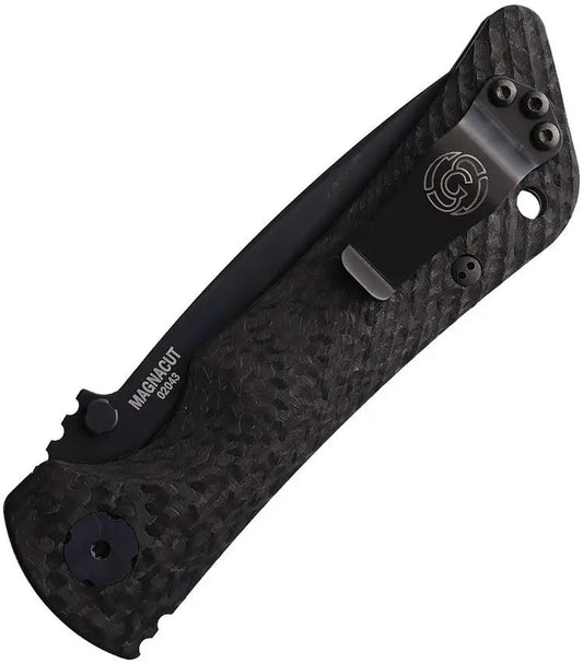 Southern Grind Spider Monkey Linerlock CF - MagnaCut Blade Black Oxide Finish, 3.25in Drop Point, Carbon Fiber Handle by Southern Grind