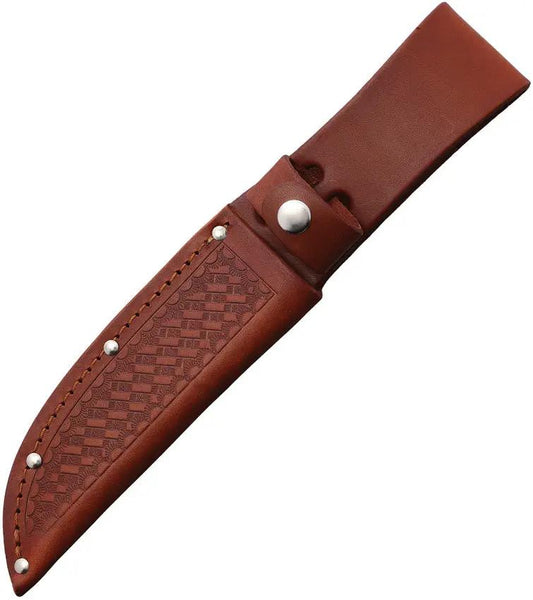 IronGuard Fixed Blade Leather Sheath SH1259 - Fits 5.5 Inch Blades Basket Weave Brown by Sheaths
