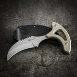 Reapr Tac Talon Fixed Blade Knife For EDC And Outdoors Compact Full Tang With Curved Satin Blade And Green G10 by Reapr