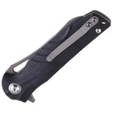 Shieldon Bazoucan Linerlock 9050G - Gray Titanium D2 Sheepsfoot Blade Black G10 Handle 4.5 Inch Closed by Shieldon