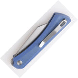 Shieldon Rain Linerlock MP01A - Blue Canvas Micarta Handle With 154CM Stonewashed Wharncliffe Blade by Shieldon