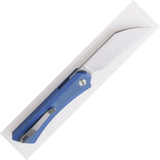 Shieldon Rain Linerlock MP01A - Blue Canvas Micarta Handle With 154CM Stonewashed Wharncliffe Blade by Shieldon