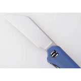 Shieldon Rain Linerlock MP01A - Blue Canvas Micarta Handle With 154CM Stonewashed Wharncliffe Blade by Shieldon