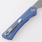 Shieldon Rain Linerlock MP01A - Blue Canvas Micarta Handle With 154CM Stonewashed Wharncliffe Blade by Shieldon