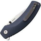 Shieldon Hierophant Linerlock MS01A - Durable 154CM Satin Drop Point Knife With Blue Gray G10 Handle by Shieldon