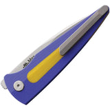 Shieldon Colibri Linerlock - 3 Inch Stonewash 154CM Blade With Blue G10 Handle Extended Tang by Shieldon