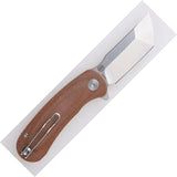 Shieldon Hoplon Linerlock - Satin 154CM Tanto Blade, Brown Canvas Micarta Handle, Extended Tang, Pocket Clip by Shieldon
