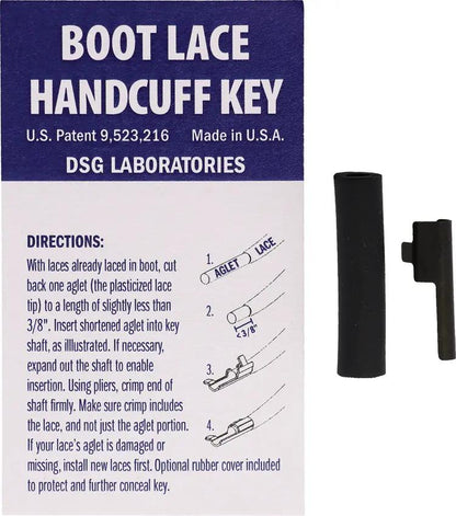 Shomer-Tec Boot Lace Covert Handcuff Key UHK-5 - Blackened Brass Construction With Rubber Concealment Cover by Shomer-Tec