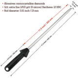 Sharpal Diamond Sharpening Rod 110R 12 Inch Monocrystalline Diamond Rod 1200 Grit Built In 20 Degree Guides by Sharpal