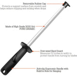 Sharpal Ceramic Sharpening Rod 118N - 10 Inch Ceramic Rod For Precision Edges With Oversize Hand Guard by Sharpal