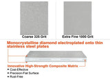 Sharpal Dual Grit Diamond Stone 168H - 3x8 Inch With 325 And 1000 Grit MirrorFlat Precision And Angle Pyramid Guide by Sharpal