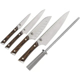 Shun Kanso Block Set SWTS0600 - AUS-10A Blades With Wenge Handle Including Honing Steel And Storage Block by Shun